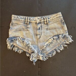 Isabel Marant Etoile Eneidao frayed denim shorts